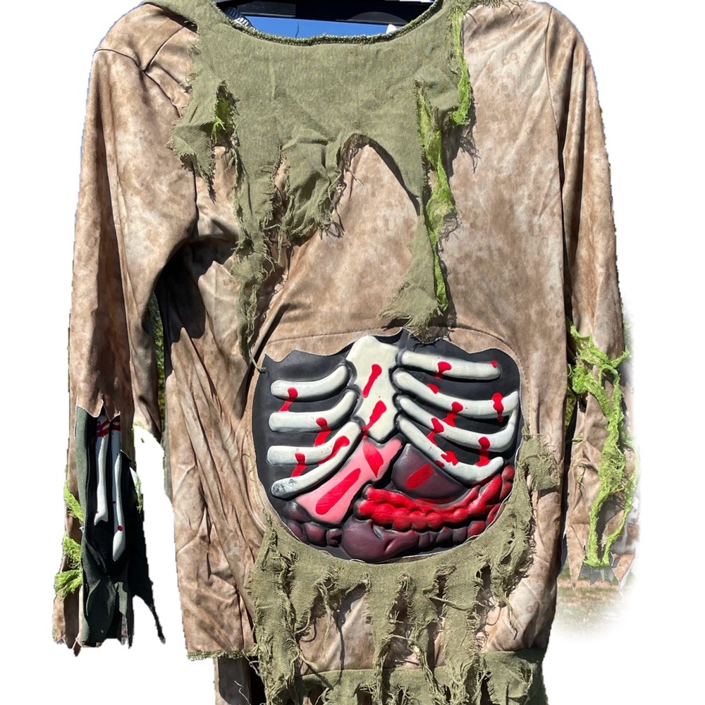Spooktacular Creations Kids Zombie Costume - Green and Brown - Picture 6 of 7